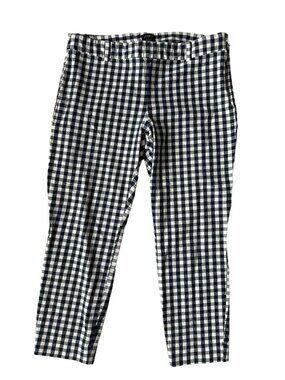 J CREW Blue White Gingham Plaid Ankle Pants Size 6